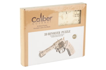 Image of Caliber Gourmet Wood Revolver Puzzle, Brown, CBG-PZ-4R