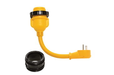 Image of Camco PowerGrip Locking Adapter - 15A/125V Male to 30A/125V Female Locking