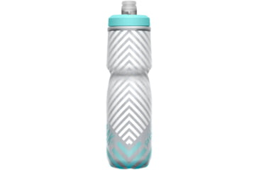 Image of CamelBak Podium Chill Outdoor Bike Bottle, 24oz, Gray/Teal Stripe, 1873307071