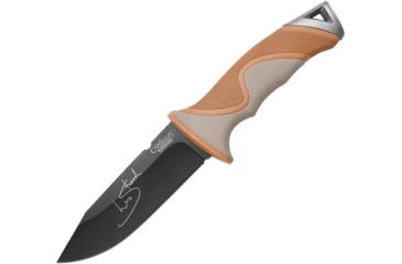 Image of Camillus Knives Blackfoot Fixed Blade Knife, 4.75in, 440 Stainless Steel, Standard Edge, Drop Point, Brown, Synthetic Handle CM19192