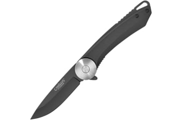 Image of Camillus Knives Cirque Linerlock Black Folding Knife, 2.75 black Carbonitride Titanium coated AUS-8 sta, Black G10 handle, 19640
