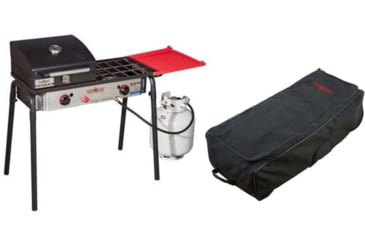 Image of Camp Chef Big Gas Grill 2X Stove, Black/Silver, with Black, Roller Bag, Black, RCB60