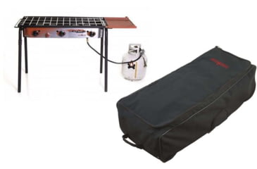 Image of Camp Chef Big LP Gas Grill, 608 Sq. in Cooking Area, 3 Burner, Red, with Black, Top-loading Roller Bag, Black, RCB90