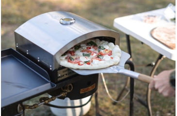 Image of Camp Chef Italia Artisan Pizza Oven Accessory w/ Door, Black/Silver, 14x16in, PZ30D