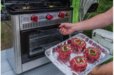 Image of Camp Chef Professional Outdoor Oven, 2 x 9000 BTU/hr Range Burners, Stainless/Black, COVENT