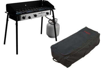 Image of Camp Chef Tahoe Stove, Silver, with Black, Top-loading Roller Bag, Black, RCB90