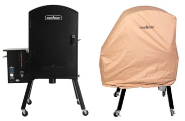 Image of Camp Chef XXL Wi-Fi Vertical Smoker, Black, with Tan Patio Cover, PCPGXXL