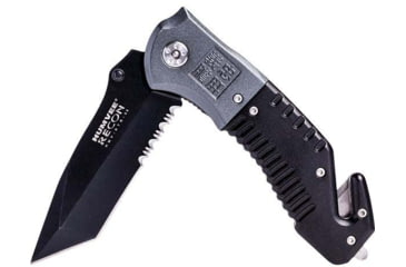 Image of Campco Humvee Recon Folding, Plain/Serrated, Black Stainless Steel Blade, Black/Gray Handle, 167696