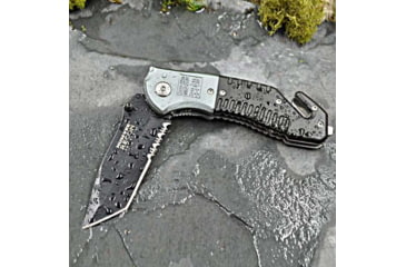 Image of Campco Humvee Recon Folding, Plain/Serrated, Black Stainless Steel Blade, Black/Gray Handle, 167696