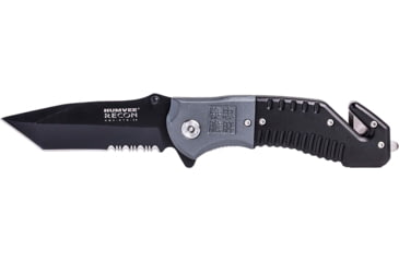 Image of Campco Humvee Recon Folding, Plain/Serrated, Black Stainless Steel Blade, Black/Gray Handle, 167696