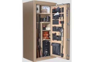 Image of Cannon Safe Safe 24 Gun, Hammertone Beige/Chrome, 24 gun CA23-H3FDC-15