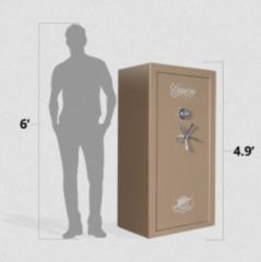 Image of Cannon Safe Safe 24 Gun, Hammertone Beige/Chrome, 24 gun CA23-H3FDC-15