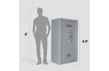 Image of Cannon Safe Safe 24 Gun, Hammertone Gray/Chrome, 24 gun CA23-H2FDC-15