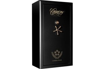 Image of Cannon Safe Commander 43 Fireproof 36 Gun Safe, 72x40x28in - Hammertone Black/Brass CO43-H1FDB-13