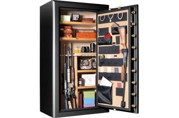 Image of Cannon Safe Commander 43 Fireproof 36 Gun Safe, 72x40x28in - Hammertone Black/Brass CO43-H1FDB-13