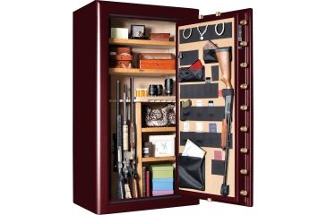 Image of Cannon Safe Commander 43 Fireproof 36 Gun Safe, 72x40x28in - Hammertone Burgundy/Brass CO43-H5FDB-13