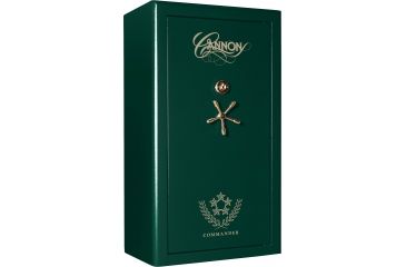 Image of Cannon Safe Commander 43 Fireproof 36 Gun Safe, 72x40x28in - Hammertone Green/Brass CO43-H4FDB-13