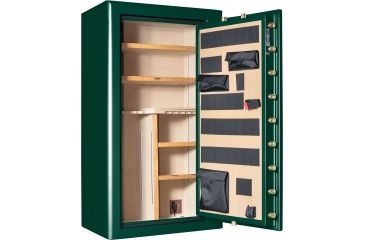 Image of Cannon Safe Commander 43 Fireproof 36 Gun Safe, 72x40x28in - Hammertone Green/Brass CO43-H4FDB-13