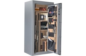 Image of Cannon Safe Scout S19 28 Gun Electronic Safe, 59x28x20in - Hammertone Gray/Chrome S19-H2TEC-13