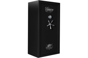Image of Cannon Safe Series 23 Fireproof 24 Gun Safe, 60x30x24in - Hammertone, Black/Chrome CA23-H1FDC-13