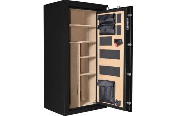 Image of Cannon Safe Series 23 Fireproof 24 Gun Safe, 60x30x24in - Hammertone, Black/Chrome CA23-H1FDC-13