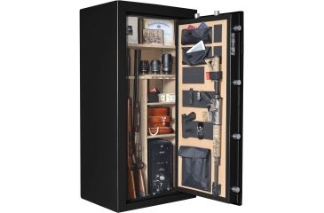 Image of Cannon Safe Series 23 Fireproof 24 Gun Safe, 60x30x24in - Hammertone, Black/Chrome CA23-H1FDC-13