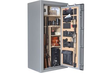 Image of Cannon Safe Series 23 Fireproof 24 Gun Safe, 60x30x24in - Hammertone, Gray/Chrome CA23-H2FDC-13