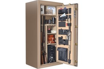 Image of Cannon Safe Series 23 Fireproof 24 Gun Safe, 60x30x24in - Hammertone Beige/Brass CA23-H3FDB-13