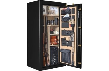 Image of Cannon Safe Series 23 Fireproof 24 Gun Safe, 60x30x24in - Hammertone Black/Brass CA23-H1FDB-13