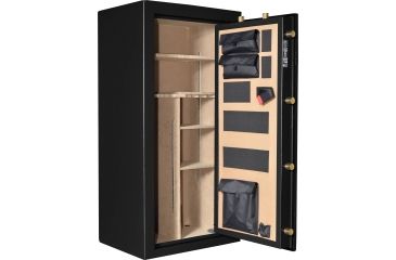 Image of Cannon Safe Series 23 Fireproof 24 Gun Safe, 60x30x24in - Hammertone Black/Brass CA23-H1FDB-13