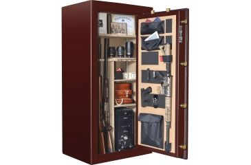 Image of Cannon Safe Series 23 Fireproof 24 Gun Safe, 60x30x24in - Hammertone Burgundy/Brass CA23-H5FDB-13