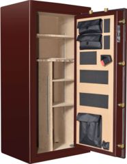 Image of Cannon Safe Series 23 Fireproof 24 Gun Safe, 60x30x24in - Hammertone Burgundy/Brass CA23-H5FDB-13