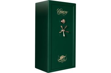 Image of Cannon Safe Series 23 Fireproof 24 Gun Safe, 60x30x24in - Hammertone Green/Brass CA23-H4FDB-13