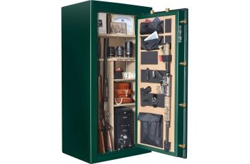 Image of Cannon Safe Series 23 Fireproof 24 Gun Safe, 60x30x24in - Hammertone Green/Brass CA23-H4FDB-13
