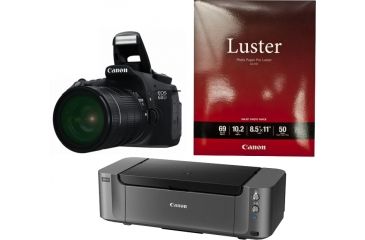 Image of Canon EOS 60D Camera Body Only, Photo Paper, and Pixma PRO-10 Printer