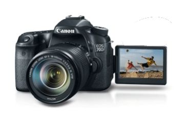 Image of Canon EOS 70D Camera with EF-S 18"55mm IS STM Lenses Kit, Black 8469B009