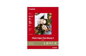 Image of Canon Glossy II Photo Paper Plus 8.5 x 11, 20 Sheets 2311B001
