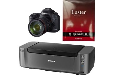 Image of Canon Pixma PRO-10 Printer, Photo Paper, and EOS 5D Mark III Camera with EF24-105mm IS Lens 