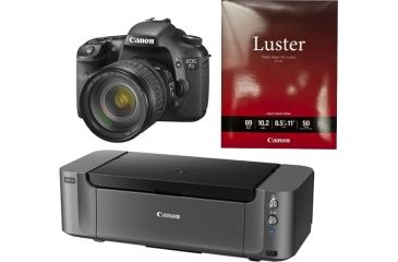 Image of Canon Pixma PRO-10 Printer, Photo Paper, and EOS 7D  Camera 18.0 Megapixels, 1080P HD Video, 3.0Inch VGA LCD 