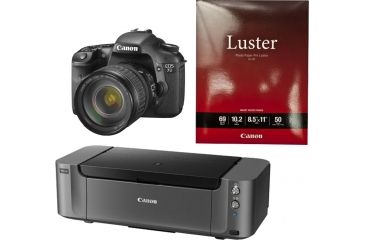 Image of Canon Pixma PRO-10 Printer, Photo Paper, and EOS 7D Camera Includes EF 28-135mm f/3.5-5.6 IS USM Standard Zoom Lens 
