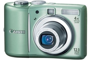 Image of Canon PowerShot A1100 IS 12.1-megapixel Digital Camera Kit Green 3446B001