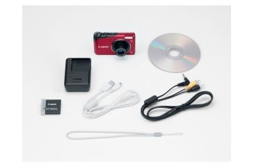 Image of Canon PowerShot A2200 14.1 MP Digital Camera, Red Included Accessories