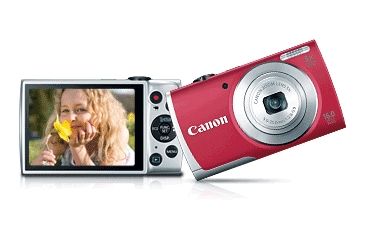 Image of Canon PowerShot A2600 Compact Digital Camera, Red 8159B001