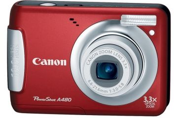 Image of Canon PowerShot A480 10.0-megapixel 3.3x optical zoom Digital Camera Kit Red 3477B001