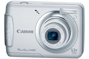Image of Canon PowerShot A480 10.0-megapixel 3.3x optical zoom Digital Camera Kit Silver 3474B001