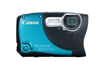 Image of Canon PowerShot D20 Digital Camera, Black/Blue 6145B001