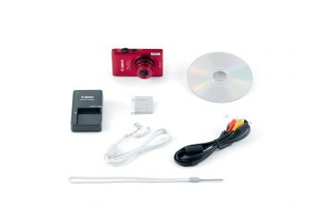 Image of Canon PowerShot ELPH 300 HS 12.1 MP Digital Camera, Red Included Accessories
