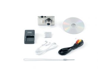 Image of Canon PowerShot ELPH 300 HS 12.1 MP Digital Camera, Silver Included Accessories