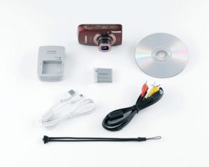 Image of Canon PowerShot ELPH 500 HS 12.1 MP Digital Camera, Brown Included Accessories