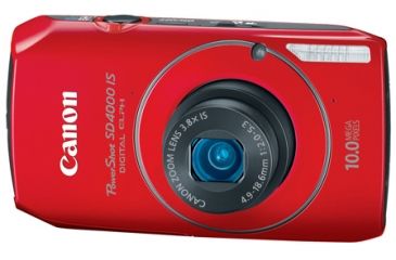 Image of Canon Power Shot SD4000 IS Red Digital Camera Kit